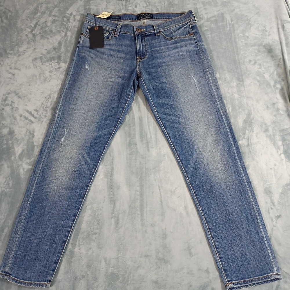 Lucky Brand Sienna Boyfriend Jeans Womens 4 27 Medium Wash Distressed Denim NEW